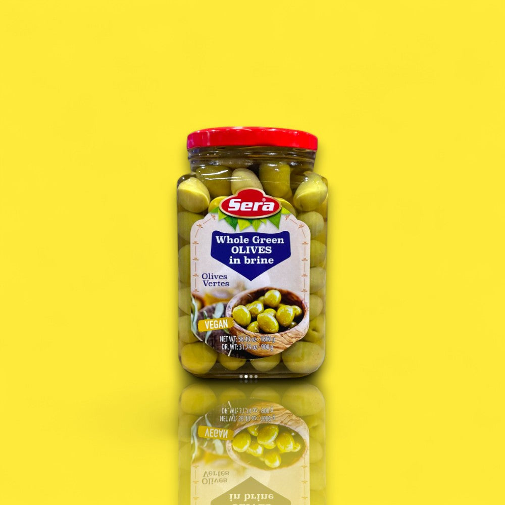 Sera Whole Green Olives in Brine (24 oz)