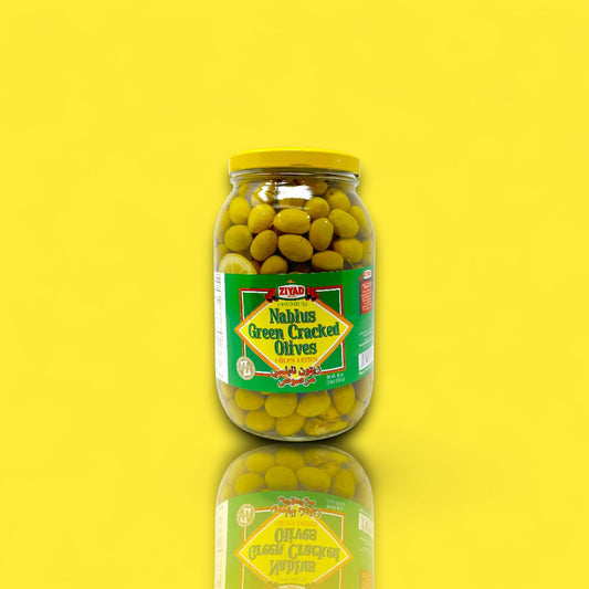 Ziyad Nablus Green Cracked Olives (3 lb)