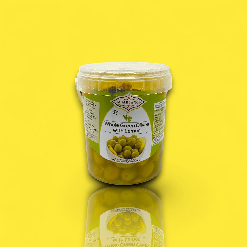 Casablanca Whole Green Olives with Lemon (500 g)