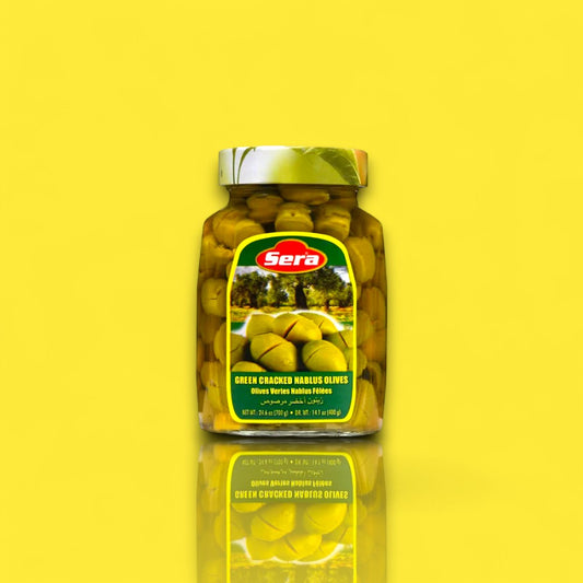Sera Cracked Green Nablus Olives (24 oz)