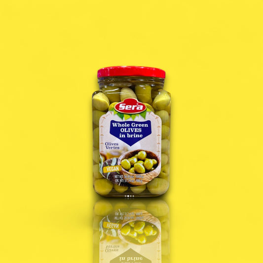 Sera Whole Green Olives in Brine (24 oz)