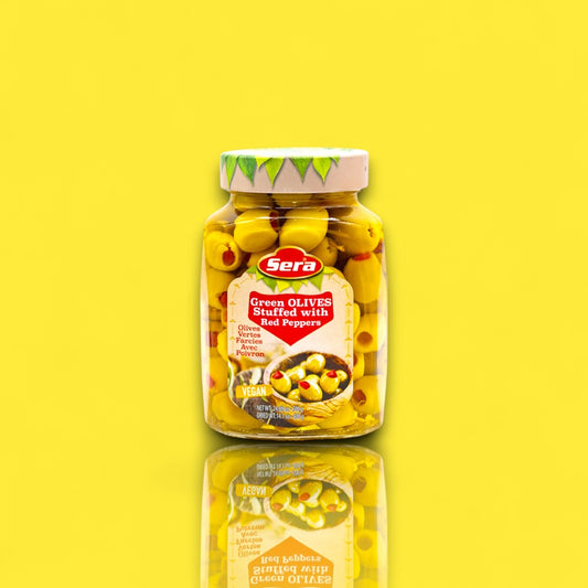 Sera Green Olives Stuffed With Red Pepper (24 oz)