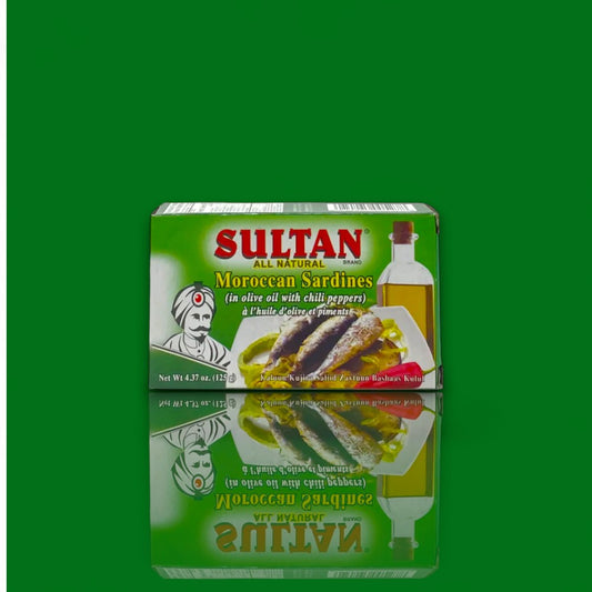 Sultan Moroccan Sardines in Olive Oil & Hot Peppers (125g)